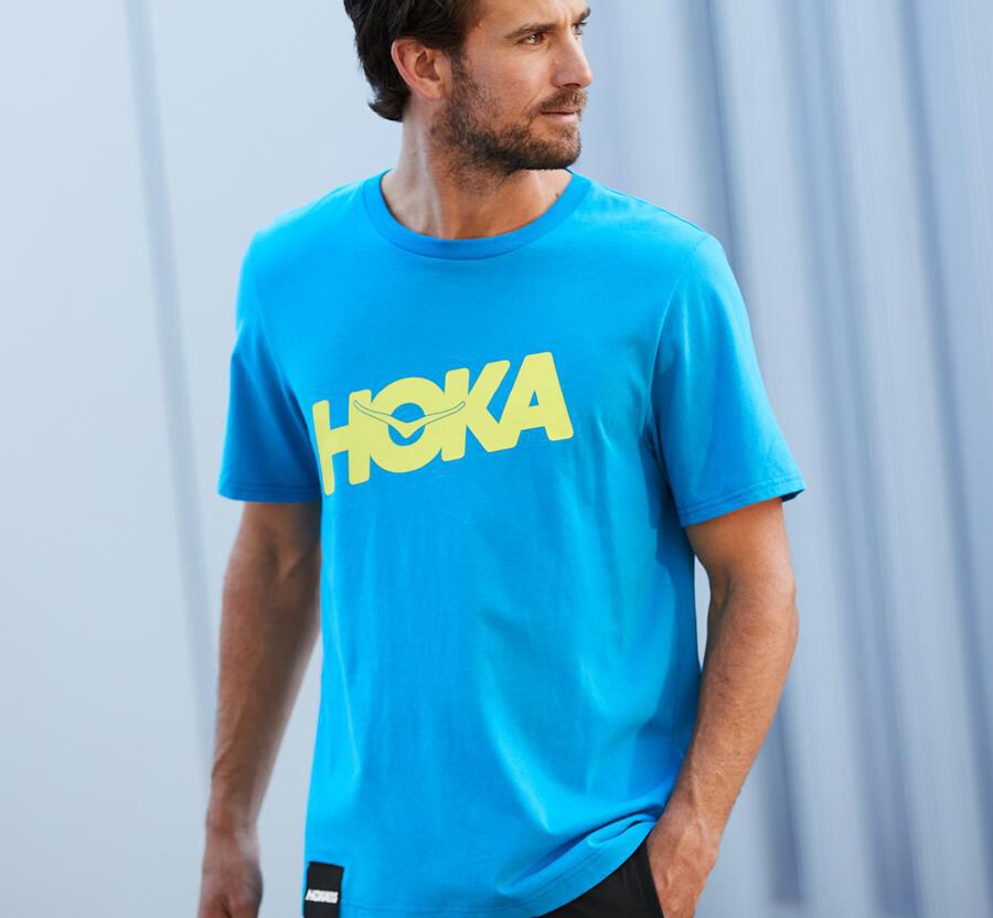 Camisa Hoka One One Masculino Azuis - Brand - 568-MLTHWQ